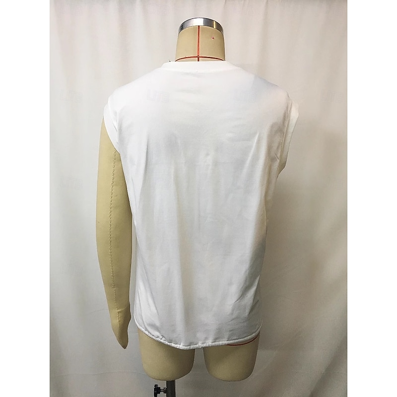 Men's Tank Top Vest Sleeveless Shirt Sleeveless V Neck Summer Plain Fashion Classic Casual Drawstring Plain Street Casual Sports White Top Tee for Men3