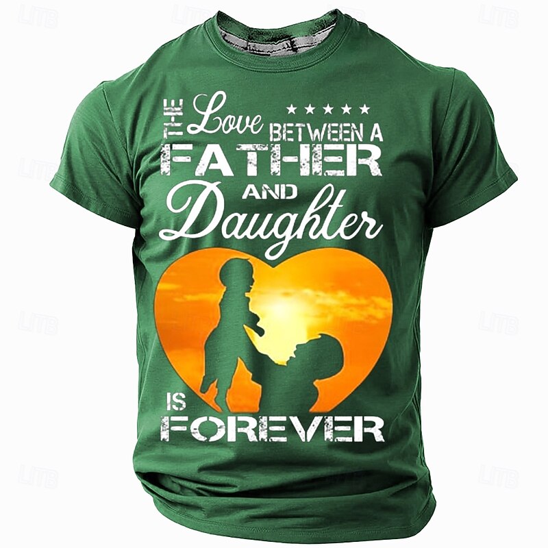 Father Daughter Love Mens Green Short Sleeve T-Shirt - Forever Family Bond Tee2