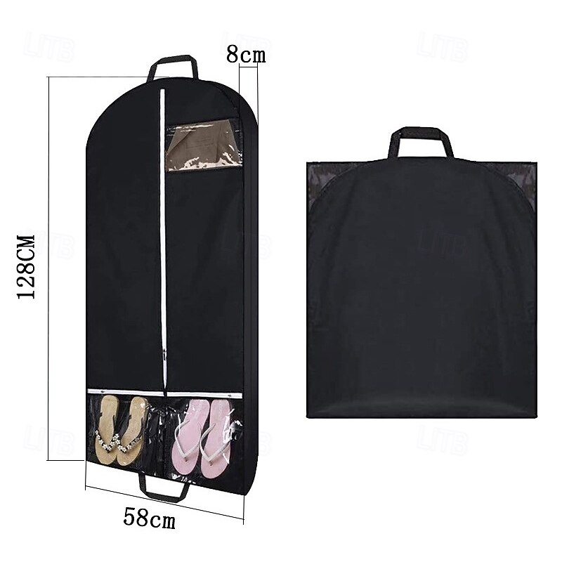 Garment Bag for Travel and Storage, Travel Suit Bags for Men Women with 2 Clear Pockets, Storage bags for Clothes, Suits, Dress, Shirts, Coats2