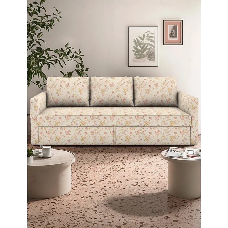 Floral Sofa Bed Cover Futon Cover Solid Color Quilted Slipcovers FRIHETcover LITB PRIME cover4