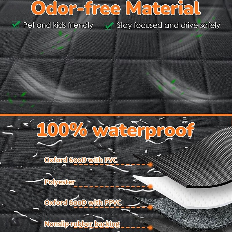 Dog Car Seat Cover for Pets Waterproof Seat Cover Heavy Duty Scratch Proof Nonslip Durable Soft Back Seat Covers for Cars4