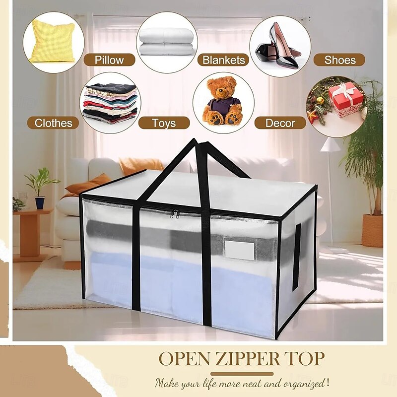 Heavy Duty Moving Bag Extra Large Storage Tote with Zipper and Handles, Thickened Clothes Packing Bag for Bedding, Blankets, Travel, and Home Organization4