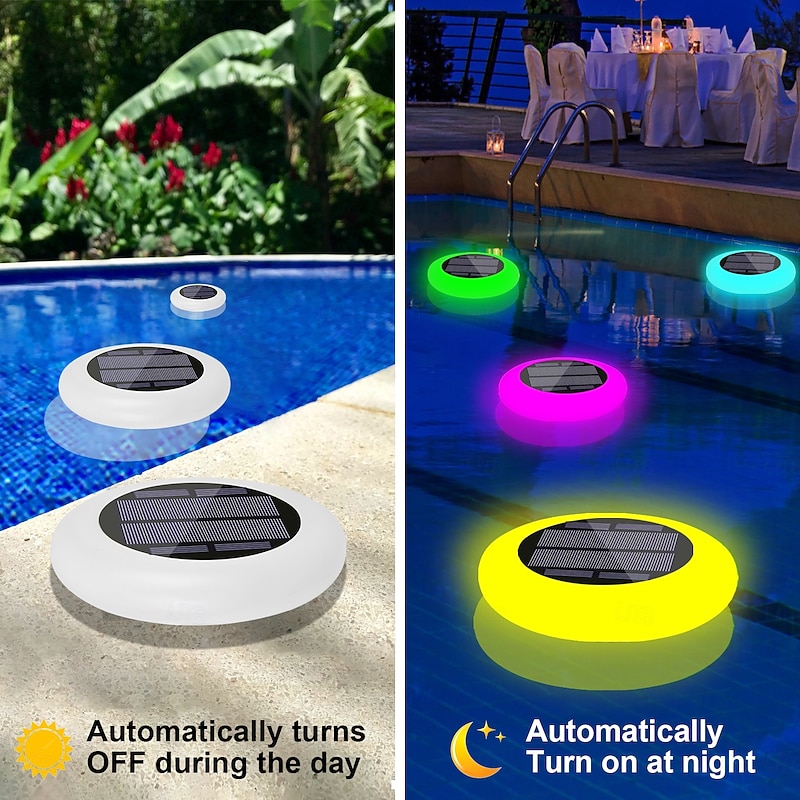 1 Pc LED Solar Groud Lights Outdoor Waterproof RGB Colorful Light Pool Light Ground Plug in Dual purpose Split Design IP65 Waterproof Courtyard Garden Lawn Path Pool Fountain Landscape Decorative Light2
