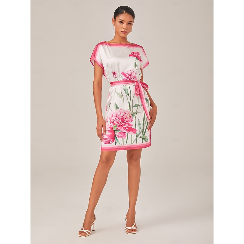Floral Printed Flowy Wide Boat Neck Midi Dress4