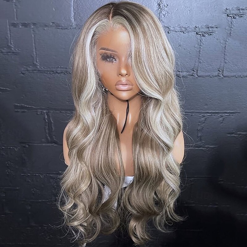 Brazilian Raw Remy Hair Wavy Highlight Ash Blonde Glueless 5x5 Lace Closure Glueless Wigs Colored 13x4 Lace Frontal Wig Pre-Plucked For Women3
