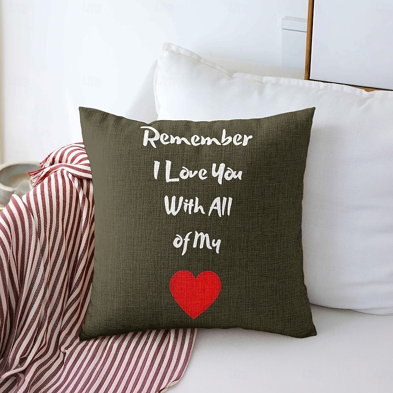 Wife's Gift Decorative Toss Pillows Cover 1PC Soft Square Couch Cushion Case Pillowcase for Bedroom Livingroom Sofa Chair I Love My Wife4