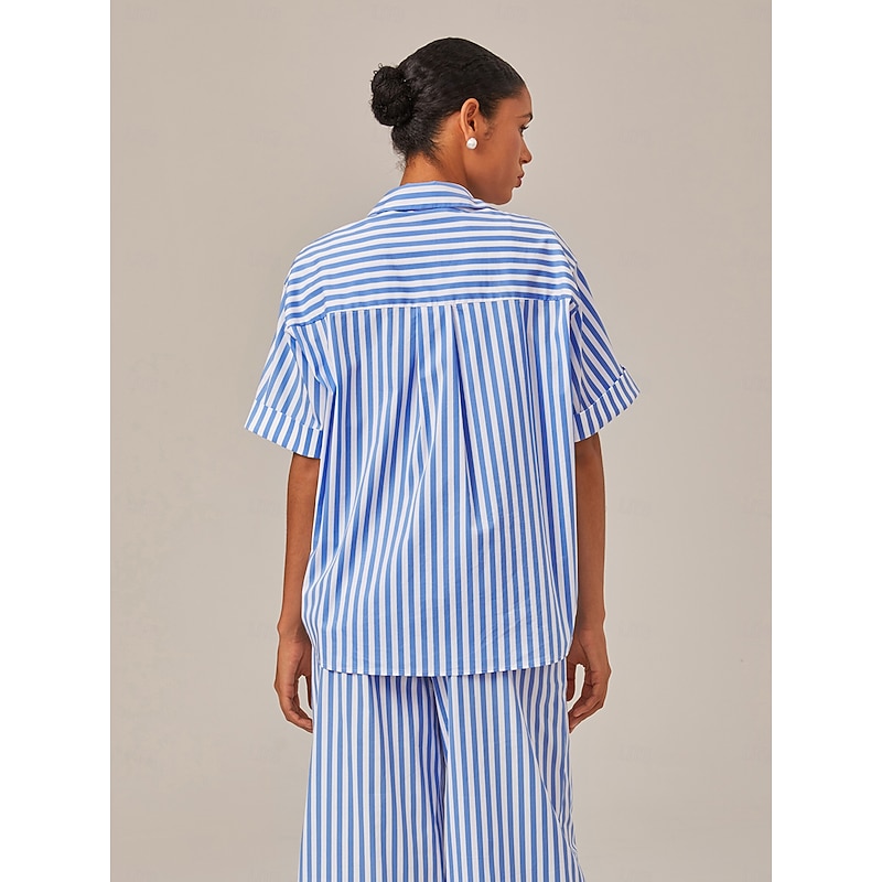 Summer Striped Embroidered Oversized Shirt3
