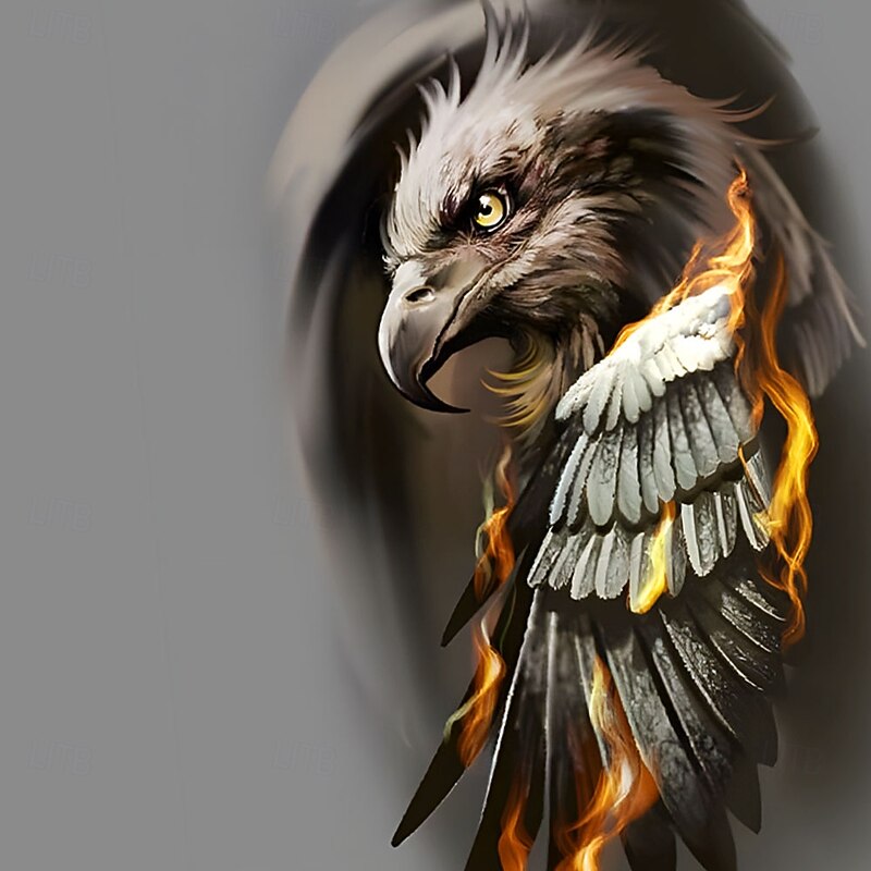 Men's Eagle T Shirt Short Sleeve T shirt 3D Print Lace Up Neck Shirt Exaggerated Designer Street Casual Daily Yellow Blue Purple Summer Spring Clothing Apparel S M L XL XXL XXXL4