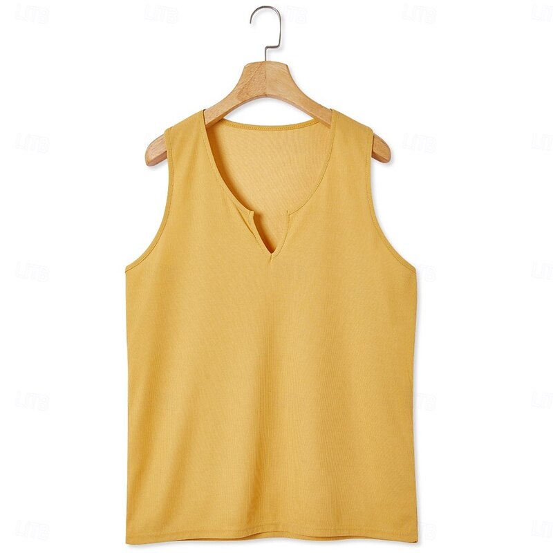 Men's Waffle Tank Top Tank Top Vest Undershirt Sleeveless V Neck Summer Plain Fashion Sporty Classic Street Casual Sports White Yellow Blue Top Tee for Men3