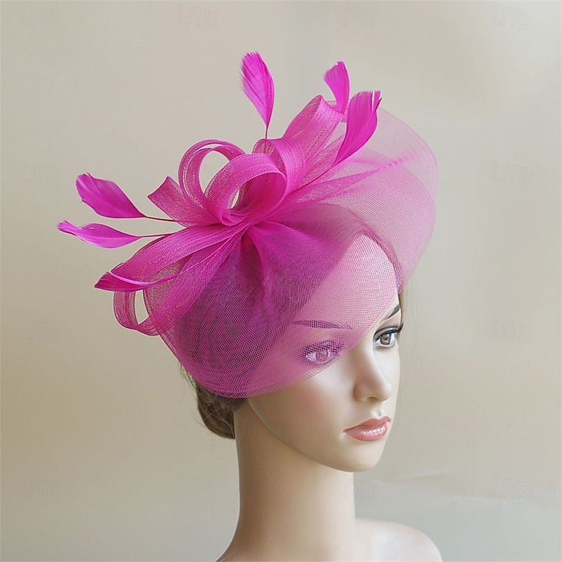 Headdress Feather Net Fedora Hat Wedding Evening Party Tea Party Horse Race Cocktail Vintage Cute With Feather Headpiece Headwear