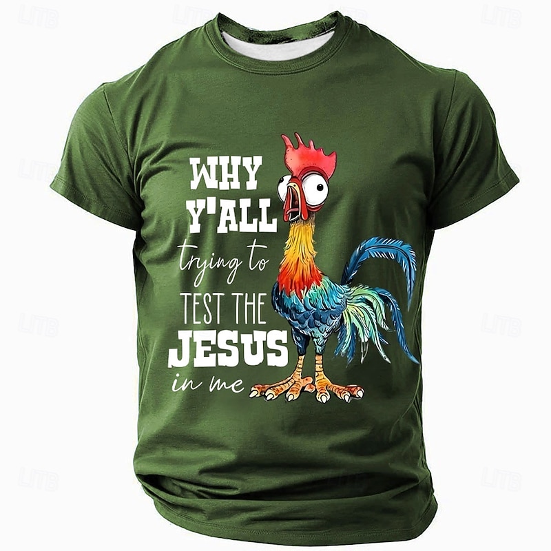 Men's Men Male T Shirt Animal Funny Crew Neck Clothing Apparel Graphic Print Party Holiday Short Sleeve Graphic Fashion Cool Daily