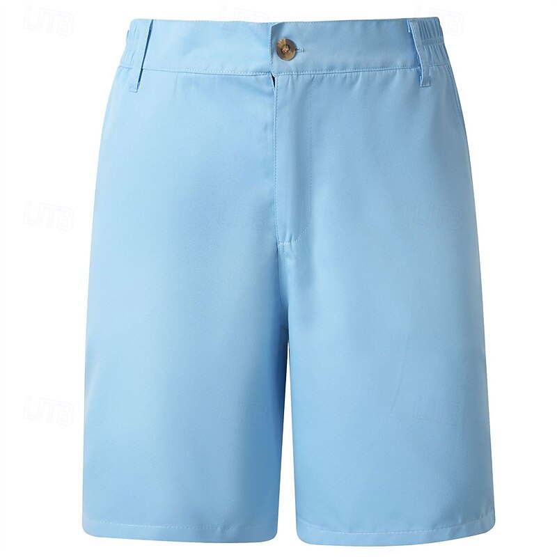 Men's Dress Shorts Burmuda Shorts Work Shorts Pocket Plain Comfort Breathable Knee Length Outdoor Business Fashion Casual Black Red2