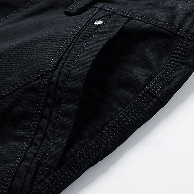 Men's Cargo Shorts Shorts Summer Shorts Work Shorts Golf Shorts Multi Pocket Button-Down Flap Pocket Plain Comfort Wearable Knee Length Outdoor Sport Daily Fashion Casual Black Yellow4