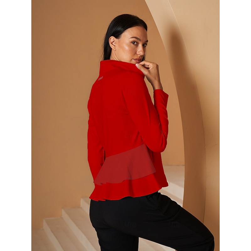 Women's Golf Jacket Lake blue Red Burgundy Long Sleeve Top Ladies Golf Attire Clothes Outfits Wear Apparel