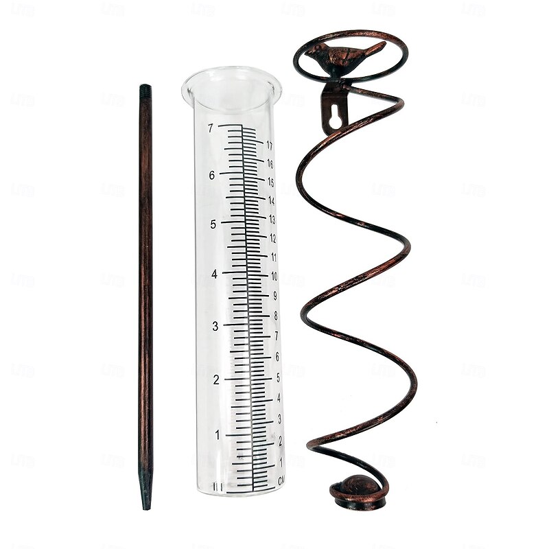 Rain Gauge Outdoor Metal Rainwater Collector, 7L Decorative Bird Rain Meter for Garden Yard Lawn, Rain Measurement Tube for Outdoor Weather Monitoring4