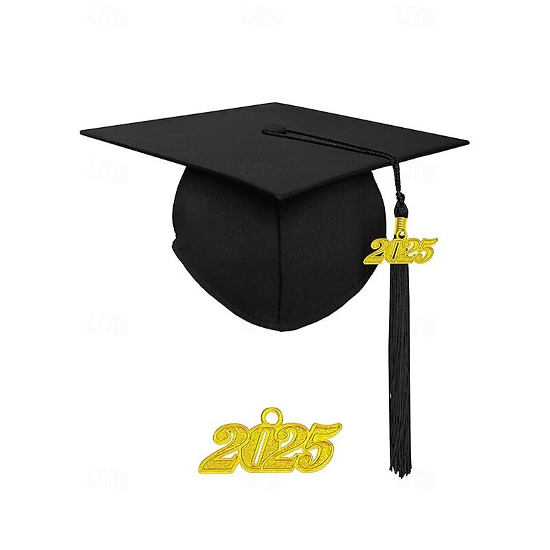 Class of 2025 Graduation Cap with Tassel and Year Charm – Unisex Matte Finish Mortarboard Hat for High School and College Ceremony, Multiple Colors2