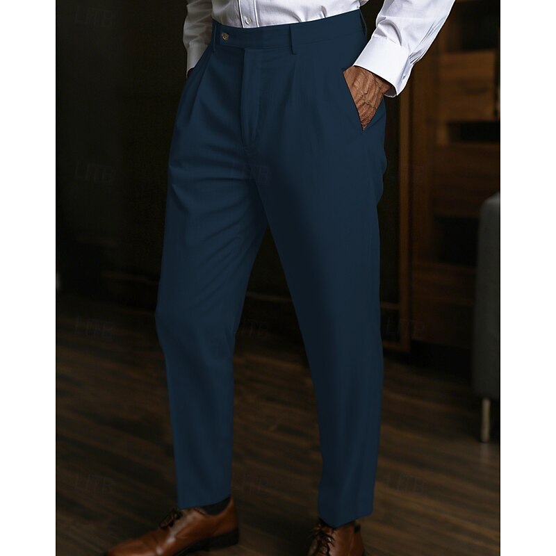 Men's Graduation Linen Pants Trousers Summer Pants Beach Pants Pocket Plain Comfort Breathable Vacation Daily Holiday Hawaiian Boho turmeric Black3