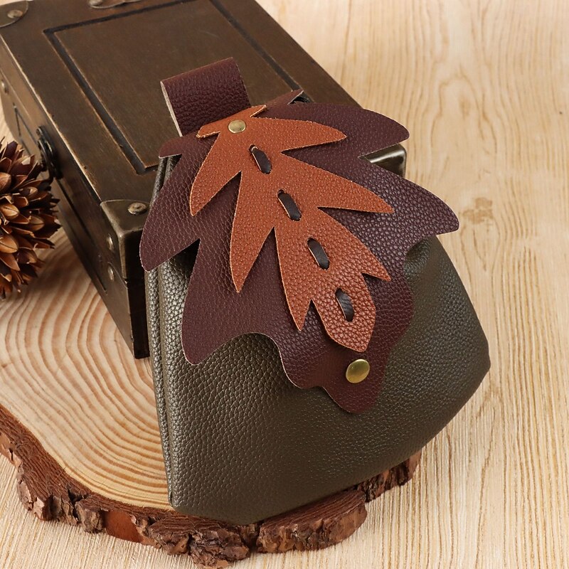 Medieval Renaissance Bag Belt Pouch Coin Purse Elf Viking Ranger Leaf Fancy Dress Women's Halloween Carnival Casual LARP Ren Faire Adults2