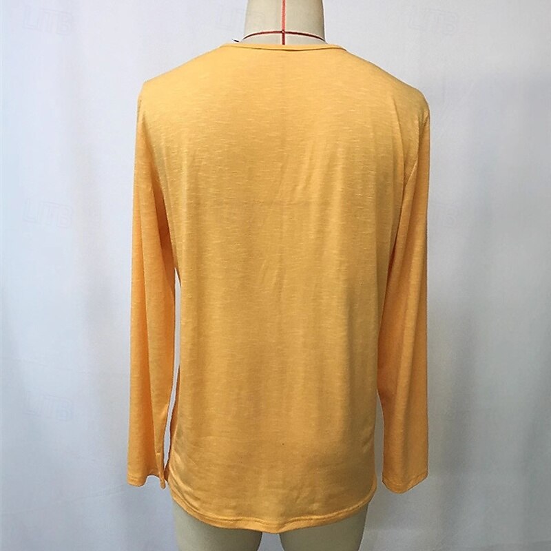 Men's T Shirt Tee Tee Top Long Sleeve Shirt Long Sleeve Crew Neck Summer Spring Plain Fashion Designer Basic Basic Vacation Street Going out Yellow Top Tee for Men4