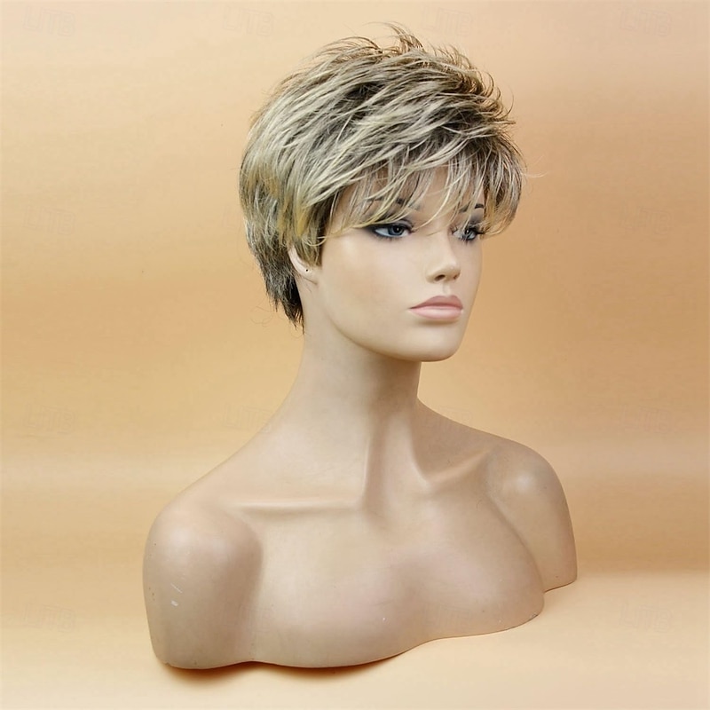 Fouriding Women's Sexy Short Grey Wig Bob Ladies Synthetic Heat Resistant Halloween Cospaly Costume Ladies party Fancy Dress Hair Wigs Hairpiece for Women Lady4