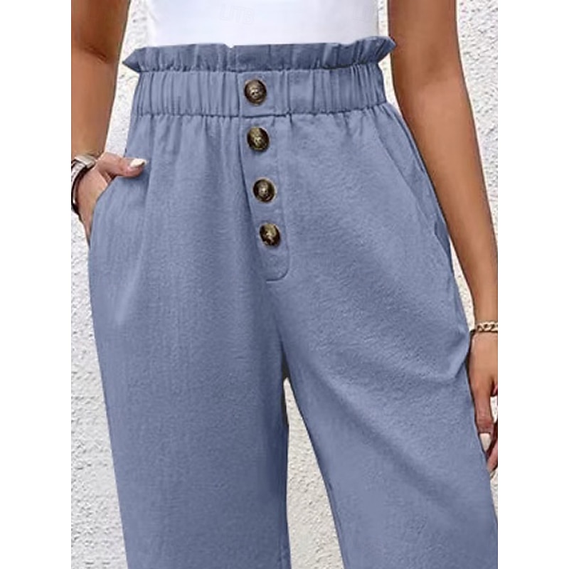 Women's Chinos Shorts Solid Color Capri Pants Basic Casual Knee Length High Waist Plain Pocket Elastic Waist Comfort Outdoor Micro-elastic Vacation Street Daily Navy-blue Dark Grey Black Light Blue4