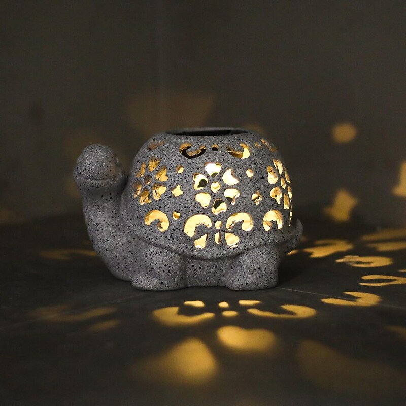 1 Pc Outdoor Solar Turtle Hollow Decoration Light Courtyard Garden Path Park Landscape Light Ornament Light Cute Animal Statue Light3