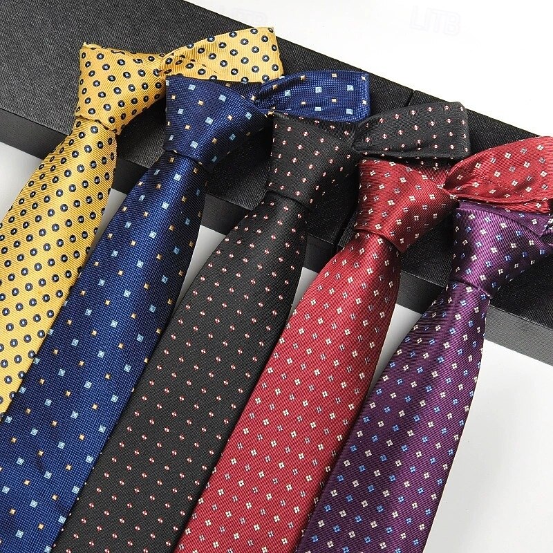 Men's Fashion Ties Wedding Party Homecoming Tie Solid Color Yellow Red Blue