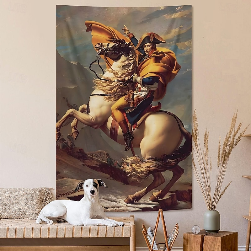 Vintage Tapestry Large Tapestry Mural Decor Photograph Backdrop Home Bedroom Living Room Decoration Napoleon Crossing the Alps at the St Bernard Pass2