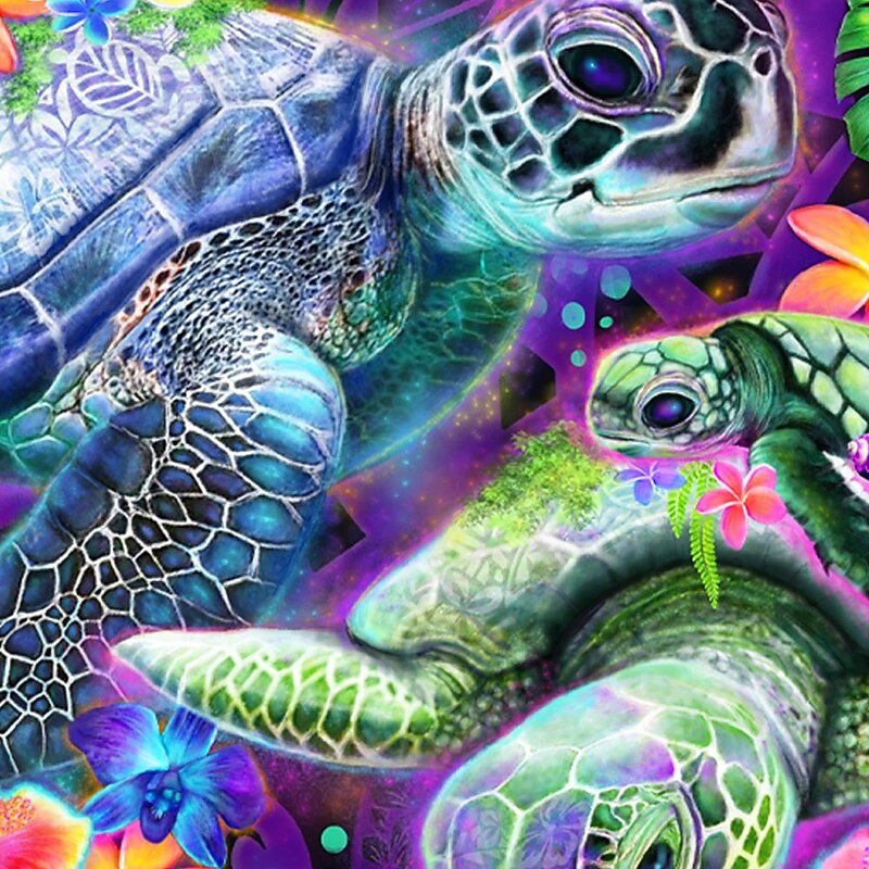 Day Dream Sea Turtles by SHEENA PIKE Men's Turtles Sea Creatures Hawaiian Shirt Short Sleeve Button Up Designer Shirt Limited Artist Edition2