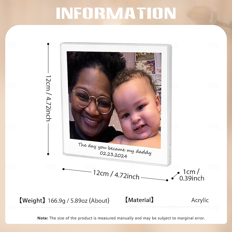 Personalized Photo Block Acrylic Custom Best Gift for Dad Father's Day Mother's Day Home Decoration Wedding Birthday2