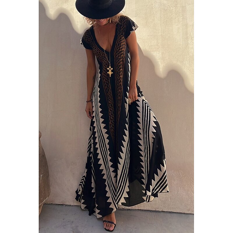 Women's Midi Dress Cocktail Dress Floral Dress Boho Dress Fashion Modern Vacation Tea Party Going out Regular Fit Flower Sleeveless V Neck Black Wine Blue Dark Green Summer3