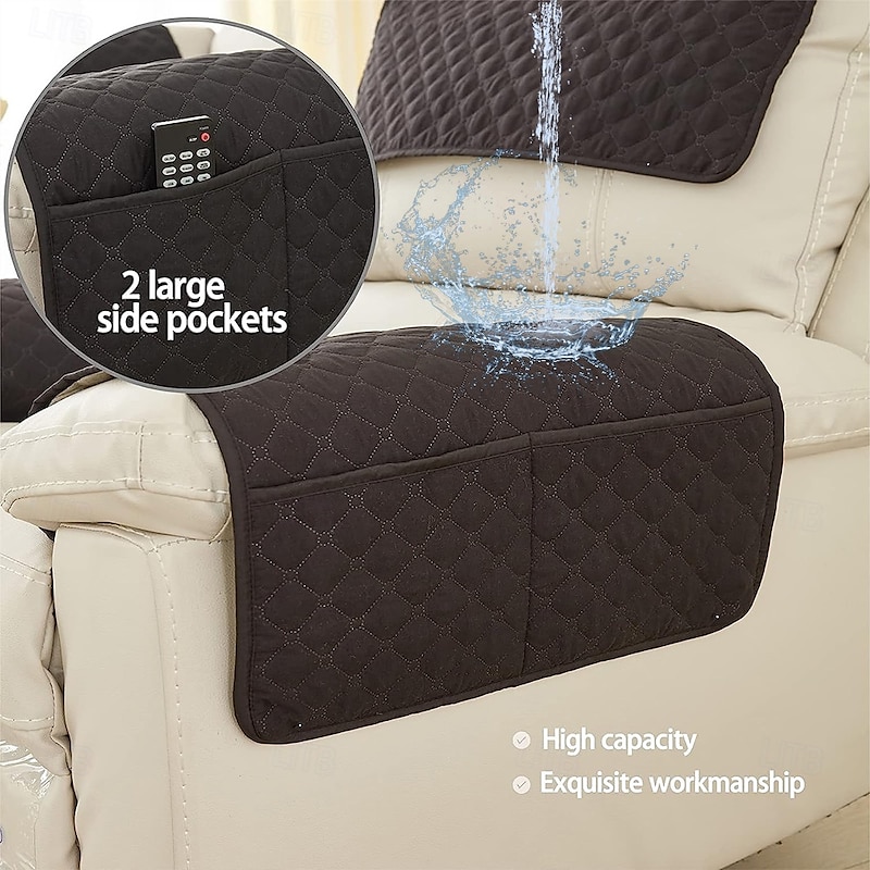 Waterproof Sofa Armrest Cover Recliner Sofa Backret Cover Soft Protector for Chairs Couch Sofa Armchair Slipcovers