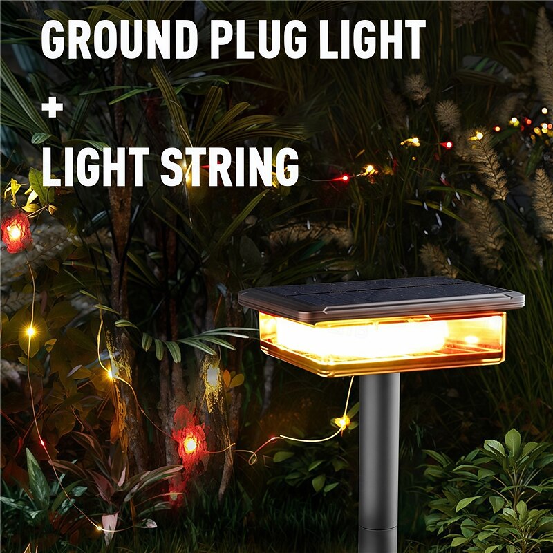 Solar Pathway Lights Lawn Lights Floor Mounted Lights Wall Mounted Lights Camping Decorative Lights Outdoor Garden Courtyard Decorative Lights Lawn Tent Layout Lights String Lights  1PC2