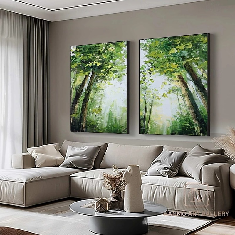 Wabi sabi artwork oil painting hand painted Wall Art Set of 2 Beige Abstract forest Painting on Canvas A Pair Beige Texture Wall Art Neutral Abstract landscape paintings Wall Art Boho Wal Decor2