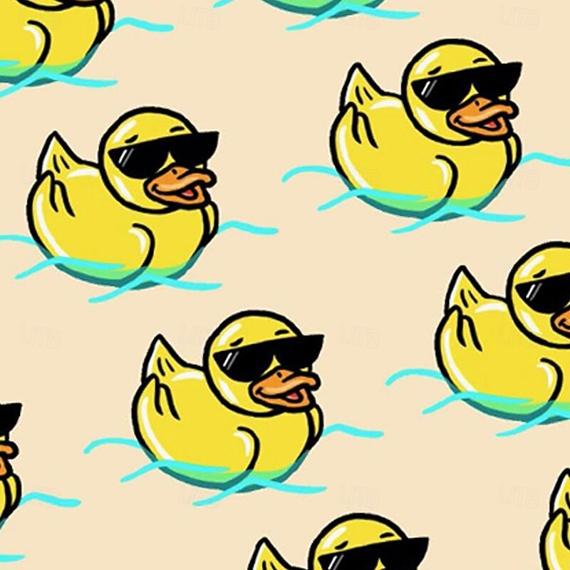 Men's Letter Printed Funny Duck Lined Shorts 2 in 1 Board Shorts Swim Shorts Mid Waist Hawaiian Vacation Holiday Beach Wear Side Pockets With Compression Liner Elastic Drawstring Waist Designer3