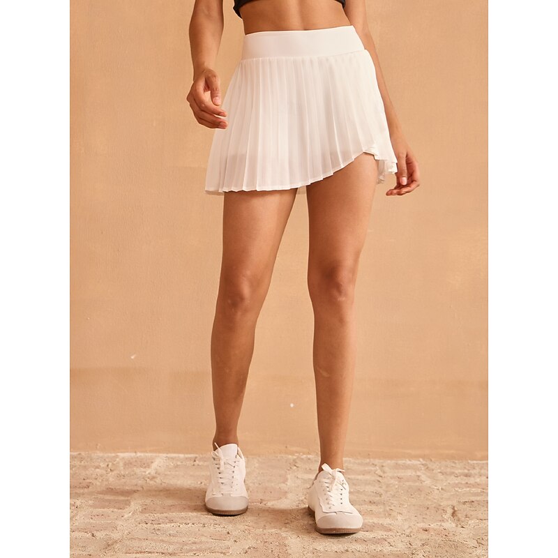 Women's Tennis Dress Pickleball Dress 14.5inch Pleated Overlapping Hem Skort