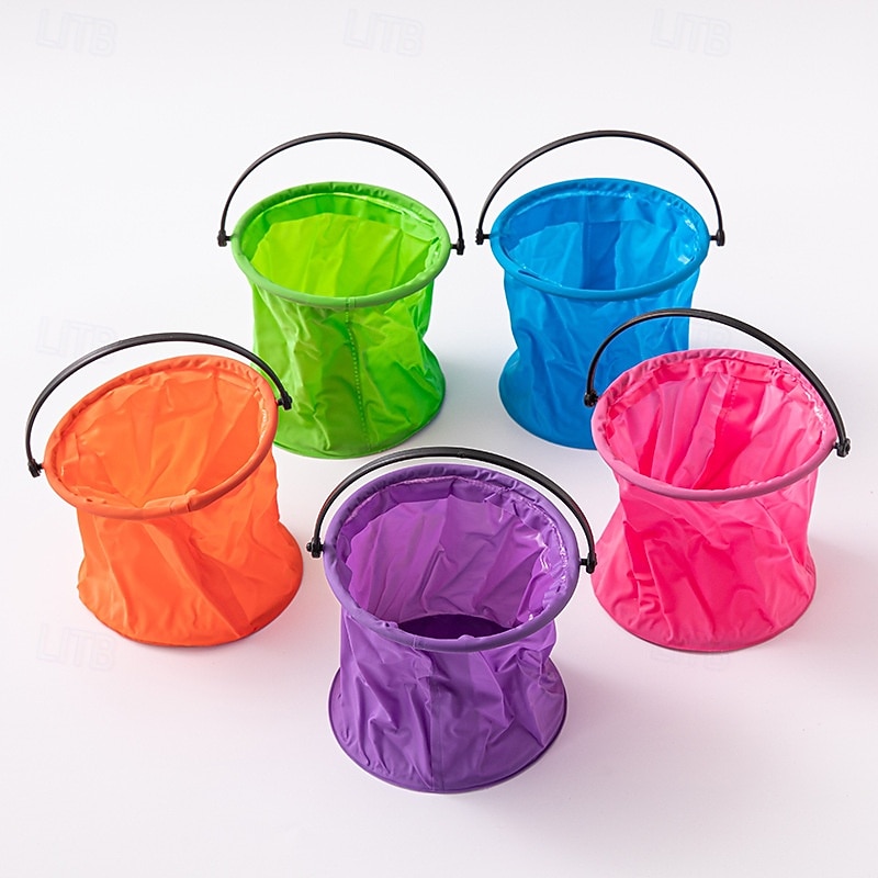 2 Pack Beach Toys Foldable Bucket Toy Multi Purpose for Fun Summer Activities Camping Gear Beach Essentials(Random Color)