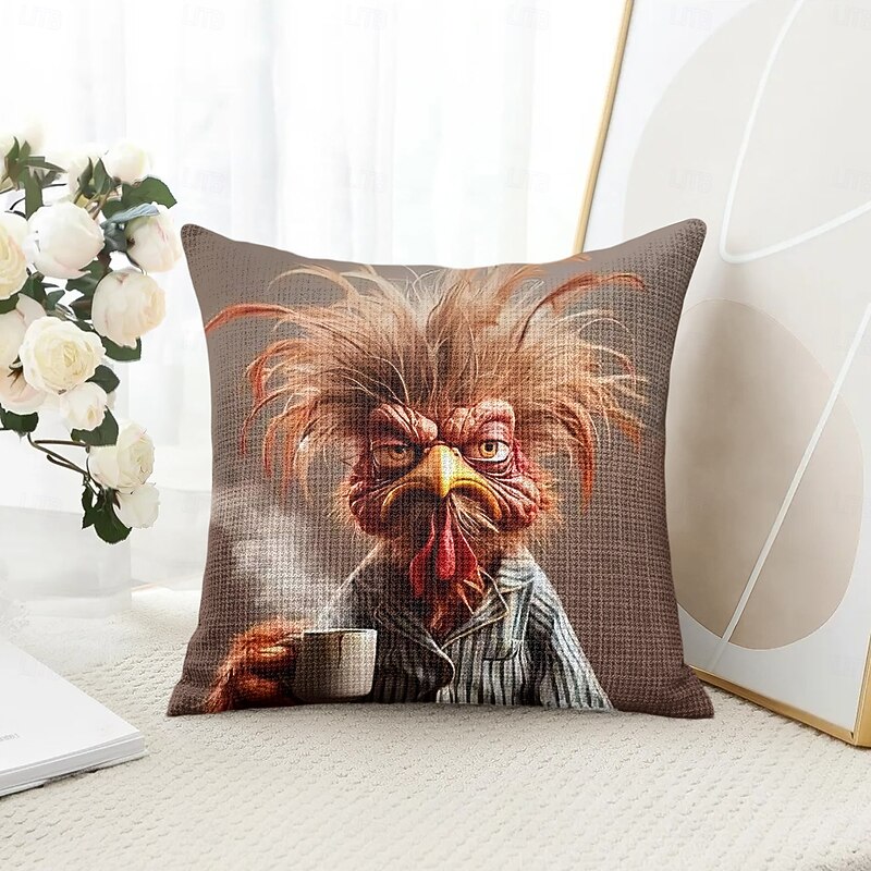 Funny Animal Decorative Toss Pillows Cover 1PC Soft Square Couch Cushion Case Pillowcase for Bedroom Livingroom Sofa Chair4
