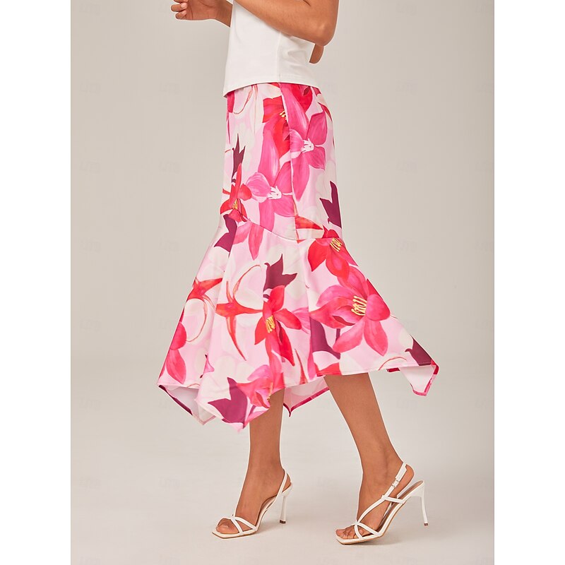 Floral Printed High-Waisted Maxi Skirt2