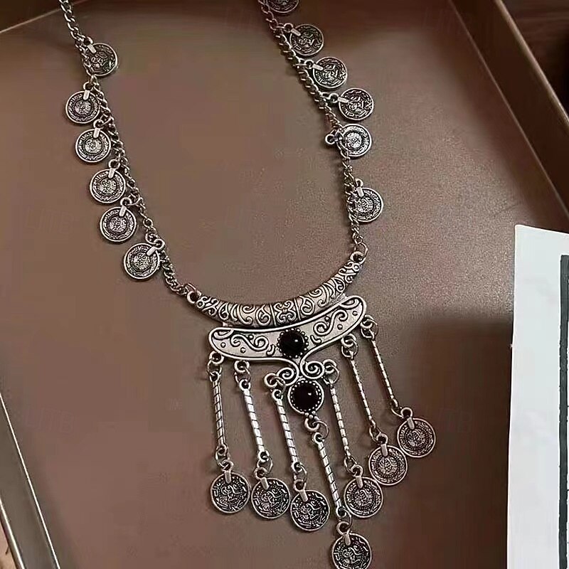 1PC Pendant Necklace Necklace For Women's Street Daily Alloy Tassel4