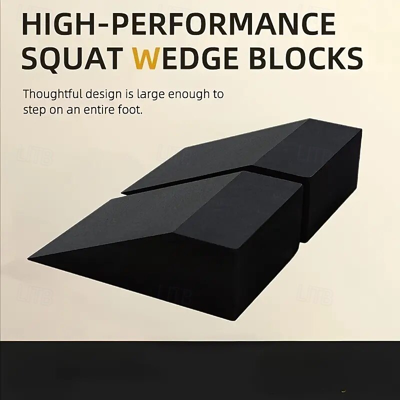 1 Pair Wedge Yoga Blocks Calf Stretcher, EVA Slant Board for Balance Training, Squats, Pilates, Push-Ups, Leg Stretching and Fitness Support
