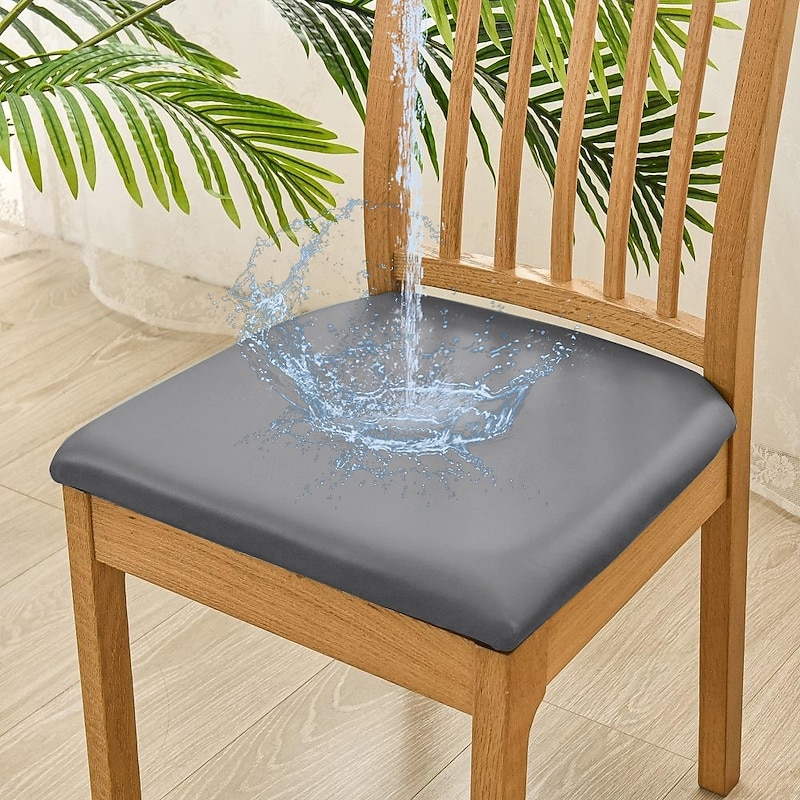 100% Waterproof Stretch Seat Covers for Dining Chair Slipcover Pu Leather Elastic For Dining Party Hotel Wedding Soft Washable