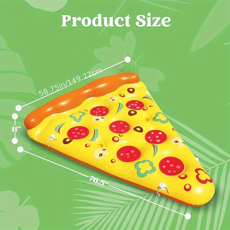71-inch Giant Inflatable Pizza Pool Float For Adults With Cup Holder - X-Large Durable PVC Pool Floatie For Adults Quick-Dry & Ultra-Portable Pool Rafts Pizza Party Decor Lounger For Beach Parties4