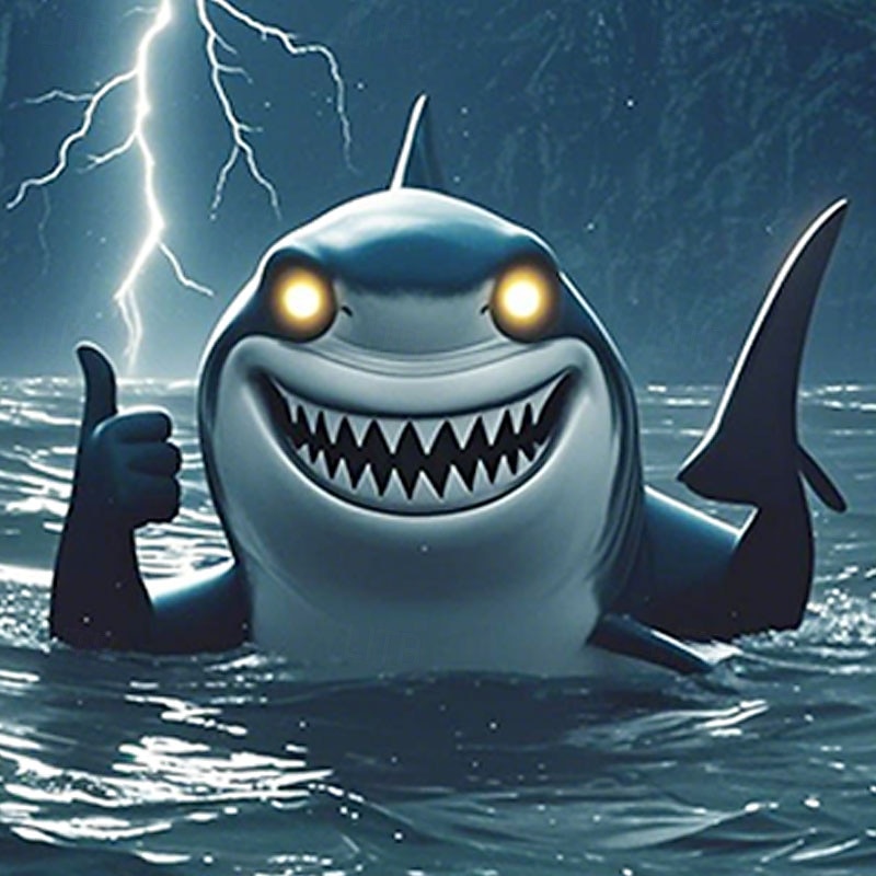 Men's Shark Funny Sea Creatures Swim Trunks Swim Shorts Board Shorts Mid Waist Streetwear Hawaiian Beach Vacation Wear Side Pockets Mesh Lining Elastic Drawstring Waist Designer Clothing Apparel2