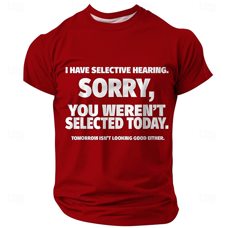 Men's Funny Selective Hearing T-Shirt - Sarcastic Wordplay Graphic Tee