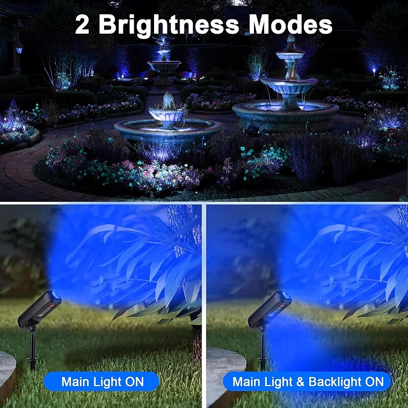 Solar Spotlights Outdoor Waterproof Adjustable LED Landscape Lights Auto ON/Off Waterproof Solar Lights for Trees Garden Pond Yard Pathway Patio(4pcs 2pcs 1PC)3