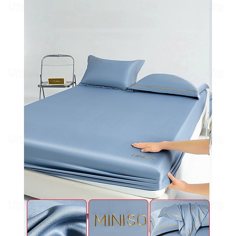 Ice Silk Bed Sheet One-piece Comfortable Summer Cool Bed Cover Mattress Cover Dust Cover Protection4