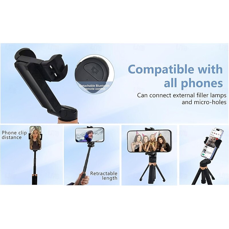 Pocketflex Mini Tripod, 2025 Upgrade Pocket Flex Mini Tripod, 360 Rotation Razunoth Jj02, Bluetooth 5.2 Chip Remote Selfie Stick, Vlogs, Photography4