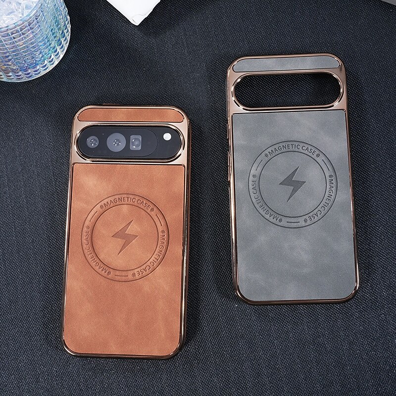 Phone Case for Google Pixel 9 Pro/XL, Pixel 8 Pro, Pixel 8/9, Magnetic Adsorption, Wireless Charging, Shockproof Retro Leather4