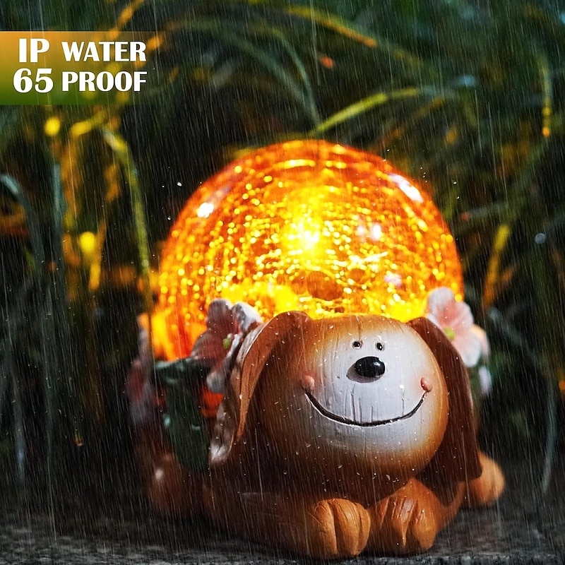1 Pc Outdoor Waterproof Solar Turtle Dog Landscape Light Courtyard Garden Lawn Path Decorative Light Statue Light Pendant Light